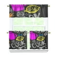 thumbnail image 1 of Kitchen Food Cooking Chef Kitchen Curtains and Valances Set - 3 Piece Kitchen Curtains Sets with Valance for Windows Rod Pocket Machine Washable Kitchen Decor Decorations (54"x18"+2x27.5"x24"), 1 of 6