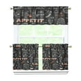 thumbnail image 1 of Kitchen Food Cooking Chef Kitchen Curtains and Valances Set - 3 Piece Kitchen Curtains Sets with Valance for Windows Rod Pocket Machine Washable Kitchen Decor Decorations (54"x18"+2x27.5"x24"), 1 of 6