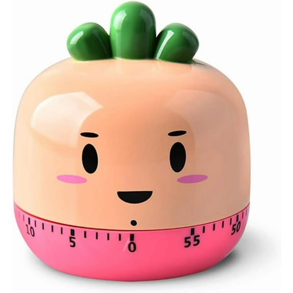 Kitchen Food Cooking Mechanical Timer, Cute Animal Timer for Kids, Mini Wind Up 60 Minutes Manual Countdown Timer for Classroom, Home, Study and Cooking, Carrot