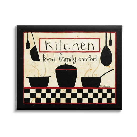 Kitchen Food Family Comfort Patterned Food & Beverage Graphic Art Gallery Wrapped Canvas Print Wall Art