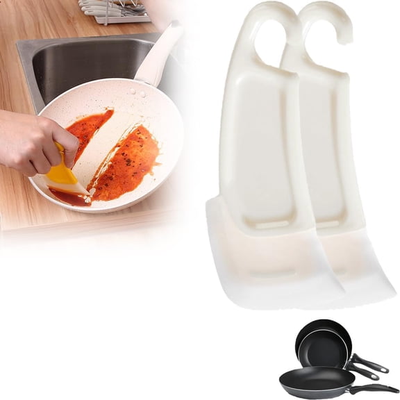 Kitchen Food Grade Silicone Spatula,2025 Multipurpose Scraper Spoon,Mini Food Grade Silicone Scraper Set,Household Scratch-Free Silicone Scraper for Leftovers,Oil Stains Cleaning (White, 2 Pcs)