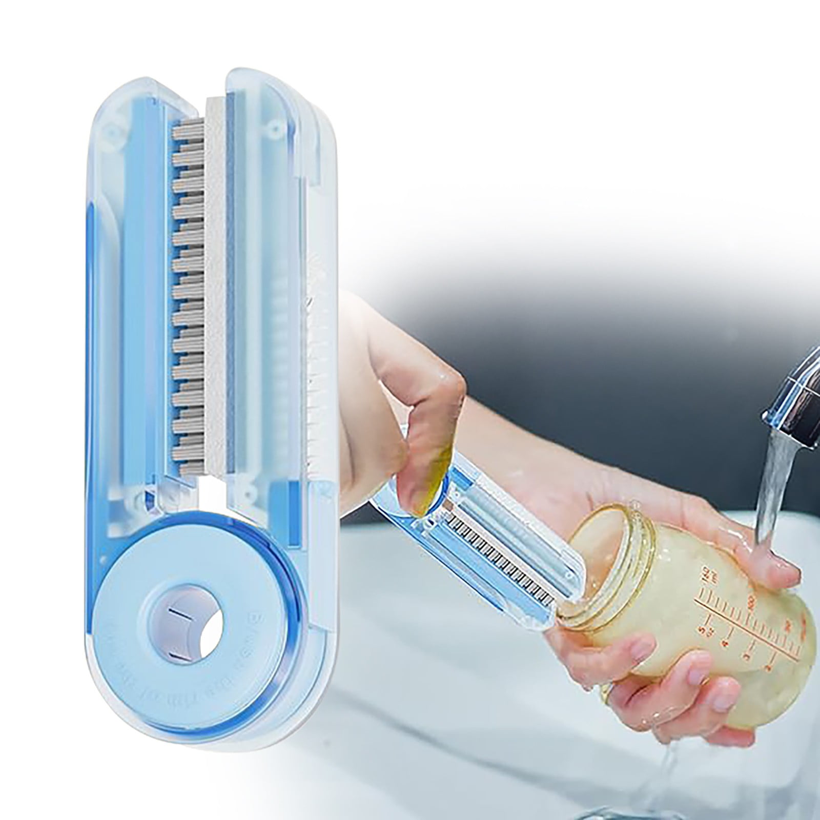 Kitchen Four In One Cup Brush Multifunctional Long Handled Sponge