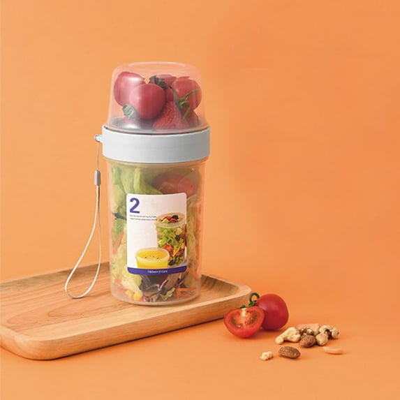 Kitchen Fresh-Keeping Containers Kitchen Portable Double-Layer Storage Containers Grains Dry Goods Compartment Storage Tank Fresh-Keeping Containers on Clearance
