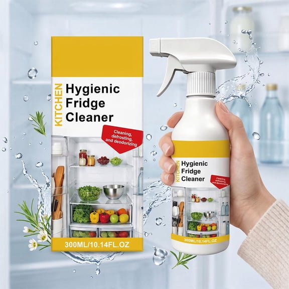 Kitchen Fridge Cleaner Spray - 300ML/10.14FL.OZ Multi-Purpose Appliance Cleaner Spray, Natural Gentle Formula for Daily Cleaning and Easy to Use