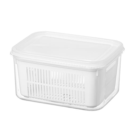 Kitchen Fridge Organizer - 2 in 1 Colander and Storage Container for Fruits and Vegetables