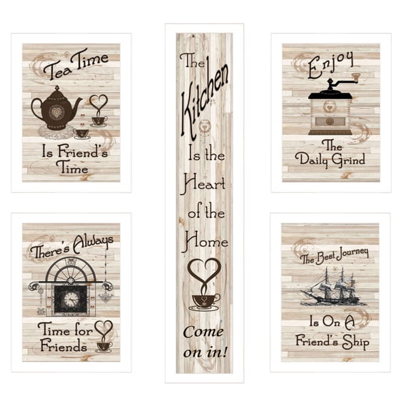 TrendyDecor4U Kitchen Friendship 5-Piece Vignette Wall Art V426-712W