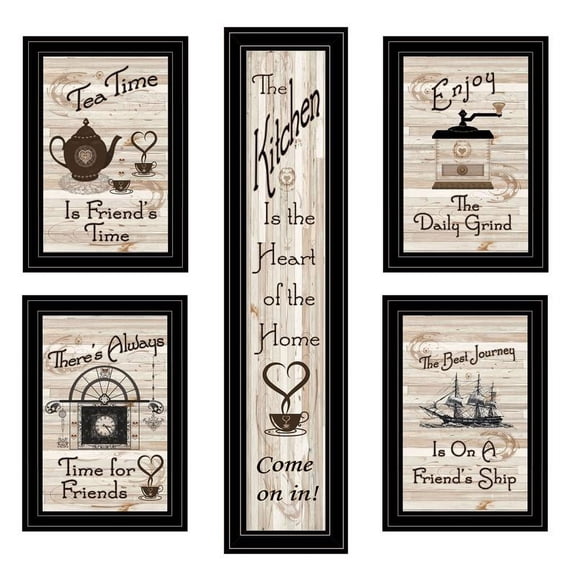 Kitchen Friendship Collection 5-Piece Vignette By TrendyDecor4U Wood Multi-Color