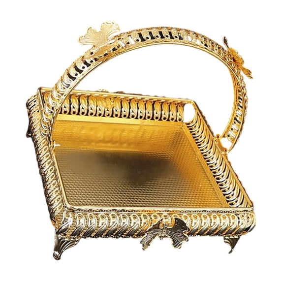 Kitchen Fruit Basket Metal Snacks Serving Tray Cookie Cakes Platter 5 Liter Easy To Clean For Entertaining Guests