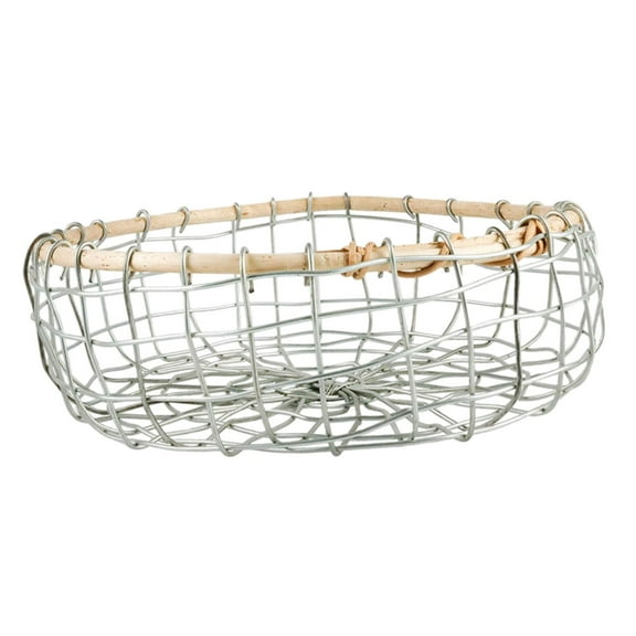 Kitchen Fruit Basket Snack Fruit Holder Wire Basket Food Snacks Baskets Chicken Egg Storage Basket for Living Room Restaurant 26cmx9cm