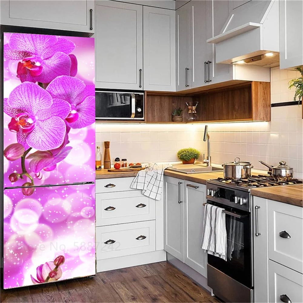 Kitchen Fruit Vegetable Vinyl Fridge Stickers Full Door Cover Adhesive ...