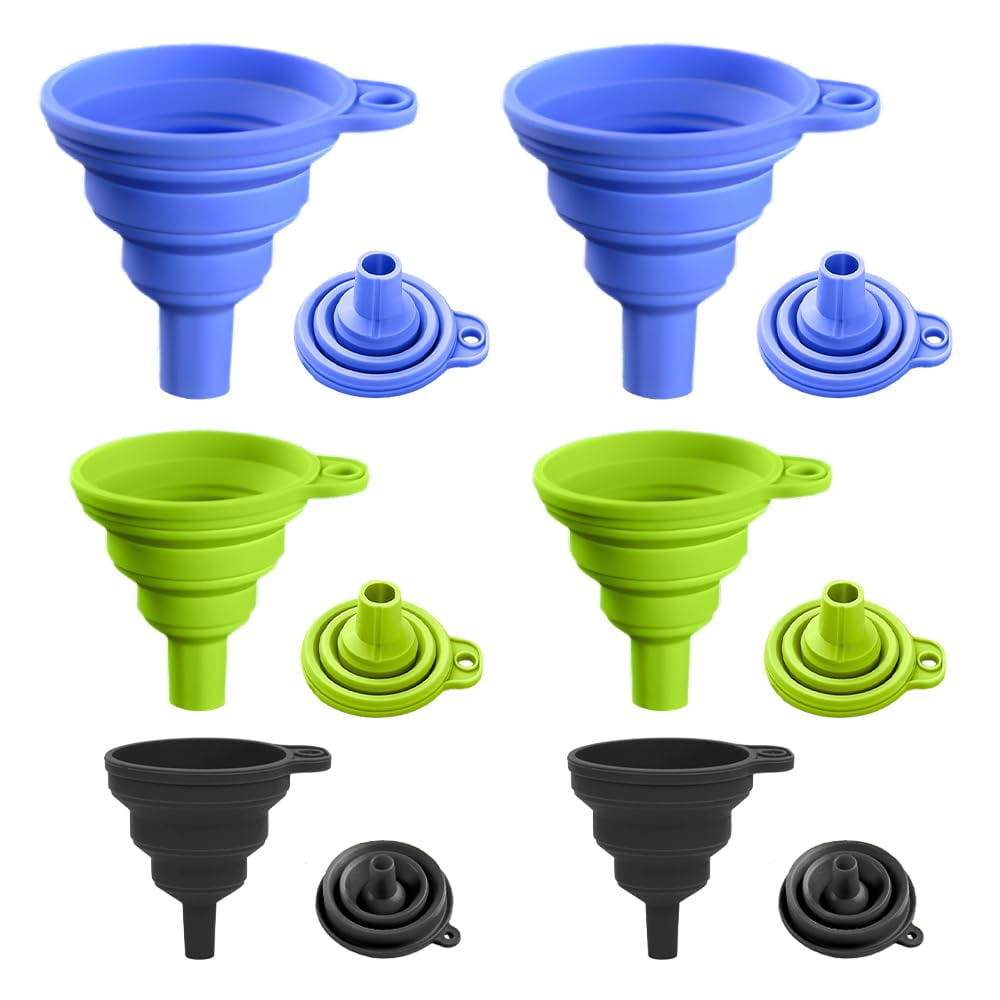 Kitchen Funnel Set, 2025 New Food Grade Silicone Collapsible Funnels ...