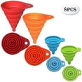 thumbnail image 1 of Kitchen Funnel Set Small and Large, Kitchen Gadgets Accessories Foldable Silicone Collapsible Funnels for Filling Water Bottle Liquid Transfer Food Grade 8 Pack, 1 of 7