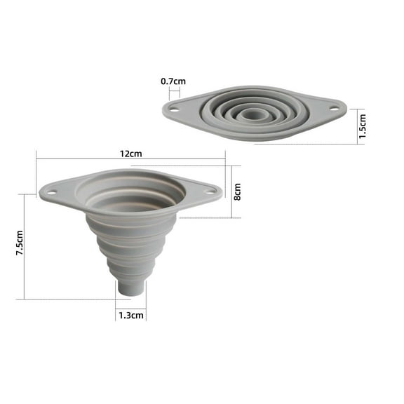 Kitchen Funnel, Silicone Funnel, Foldable Small and Large Funnels for Filling Bottles and Jars, Durable Heat-Resistant and Easy-To-Clean Kitchen Tool