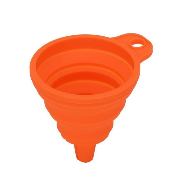 Magideal Kitchen Funnel Small for Liquid Powder Protein Powder BPA-Free - Orange, Size: Folding 2x7.7cm