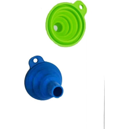 Kitchen Funnels For Filling Bottles - Spice Jar Collapsible Silicone Funnel Set Of 2 - Small And Large For Filling Water Bottle, Spice Jar, Cooking Oil, Powder - Food Grade