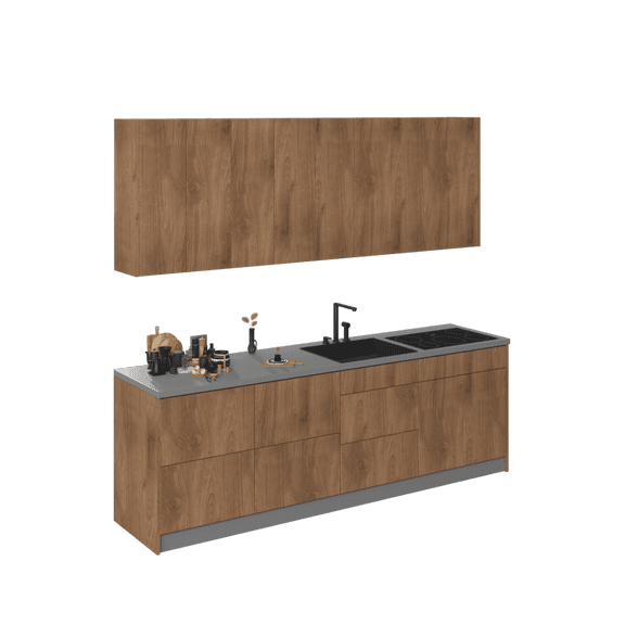 Kitchen Fusion Collection Natural Teak Color Base Size 8.5Ft Wide