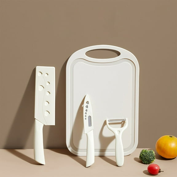 Kitchen Gadget 4-piece Set, Cutting Board and Cutting Tool Set, Essential Kitchen Tools, Dorm Cooking, Picnic Camping, 1-set (cutting Board, Kitchen Cutting Tool, Peeler, Fruit Cutter), by IHXORA