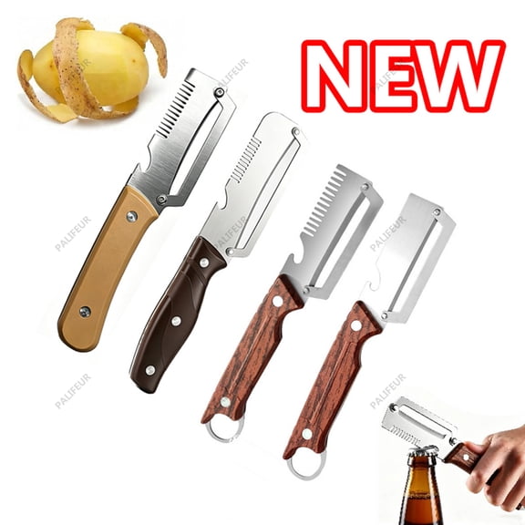 Kitchen Gadget Multifunctional Peeler Bottle Opener Vegetable Peeler Cheese Grater Stainless Steel Ergonomic Dishwasher Safe Compact by PALIFEUR
