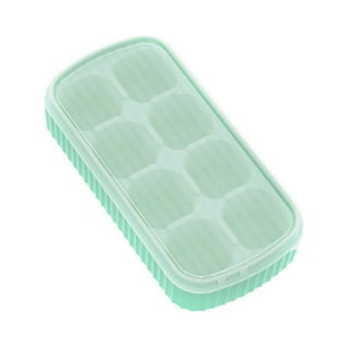 GROFRY 1 Set Ice Cube Tray Single/Double Layer Multiple Grids Press Button  Design Silicone Ice Mold Tray Storage Box with Shovel Kitchen Tool,Yellow  Dual Layer 