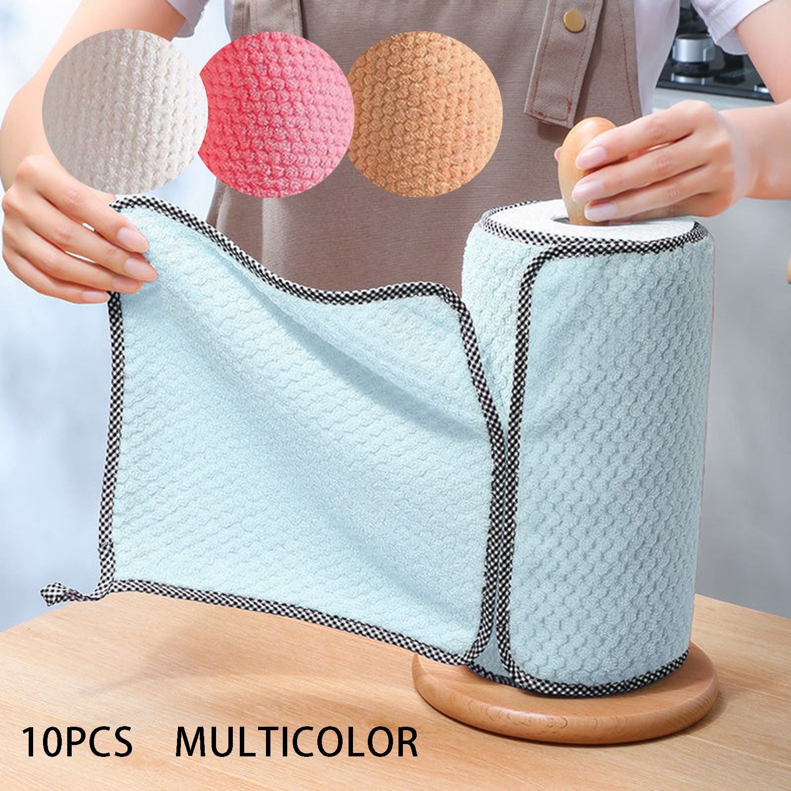 Kitchen Gadgets Rag Toweldish Cloth Microfiber Solid Wafflee Double ...