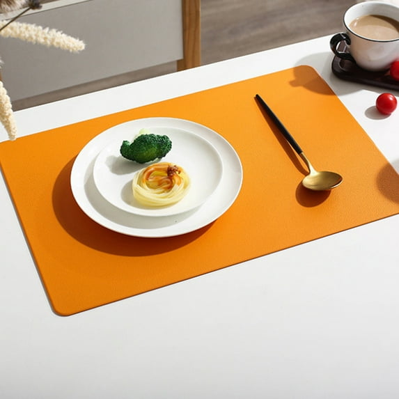 Kitchen Gadgets, Rectangular Leather Placemat Solid Colour Faux Leather Placemats , Coffee Mats, Kitchen Table Mats,, Easy To Clean Kitchen Table Mats, Kitchen Gifts