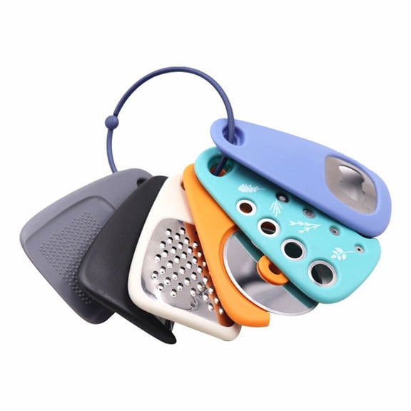 6-in-1 Kitchen Gadgets Set with Garlic Grinder Cheese Grater Vegetable Peeler Pizza Cutter and Space Saving Design for Efficient Cooking