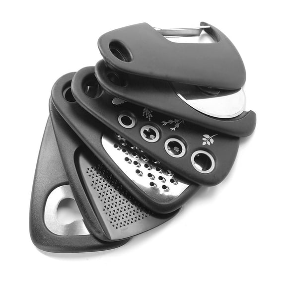 Kitchen Gadgets Set, Space Saving, Cheese Grater, Bottle Opener, Fruit Vegetable Peeler, Pizza Cutter, Garlic Grinder
