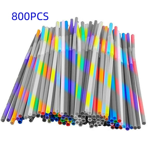 Kitchen Gadgets XIJUREN Clearance, Long Flexible Bendy Party Disposable Plastic Drinking Straws - Assorted Colors