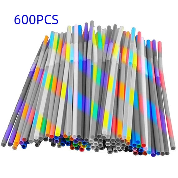 Kitchen Gadgets XIJUREN Clearance, Long Flexible Bendy Party Disposable Plastic Drinking Straws - Assorted Colors