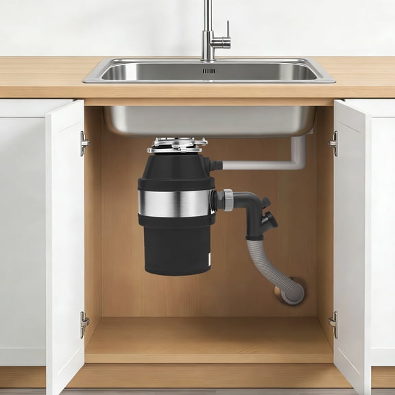 Kitchen Garbage Disposal, 1/2HP 560W Food Waste Disposer, Low Noise Food Scraps Grinder Prevent Sewer Clogs, 42.23oz Grinding Chamber, 110V US Plug