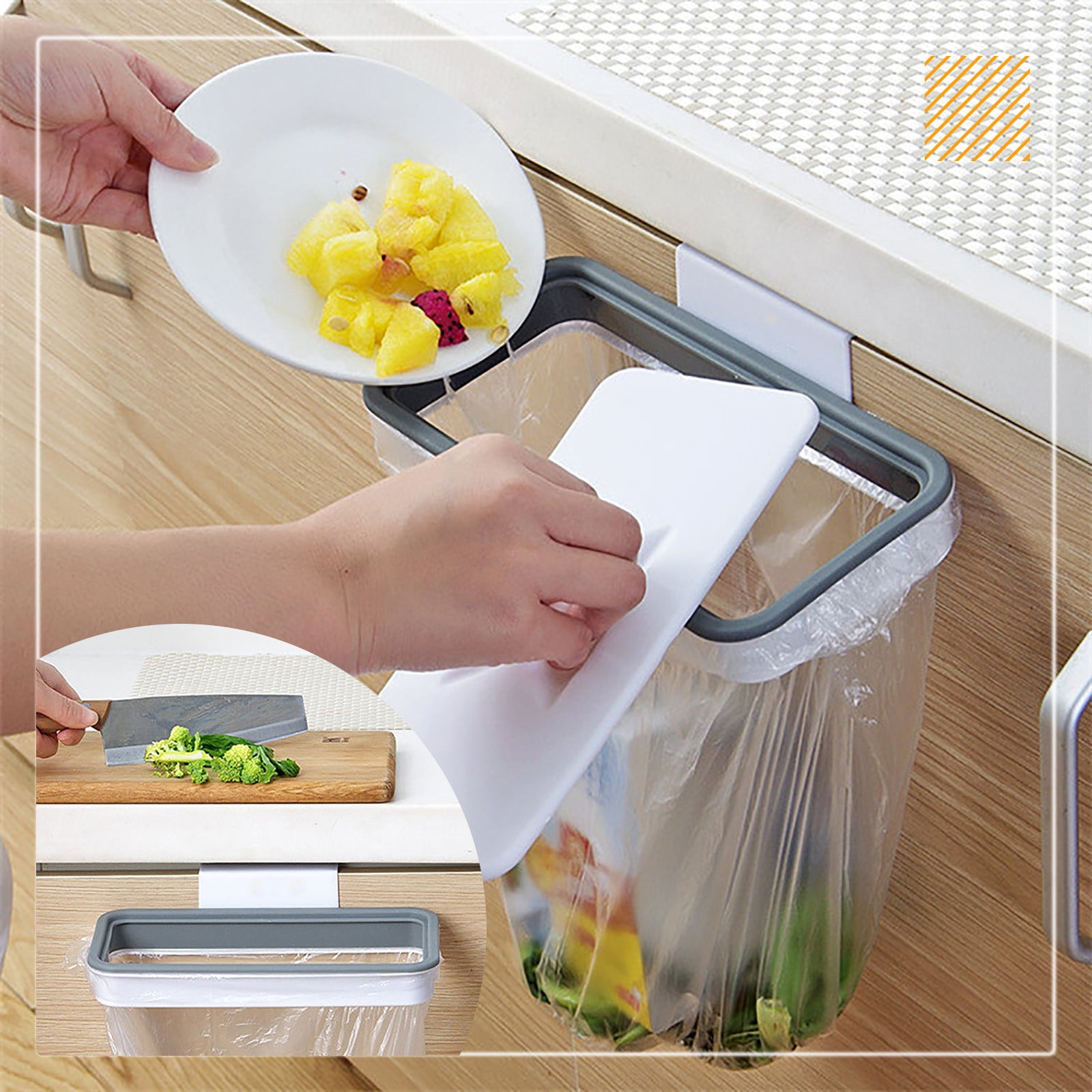 Garbage Rack Design Kitchen Garbage Rack, Plastic Bag Hanger, Trash Can Organizer, Wall ...