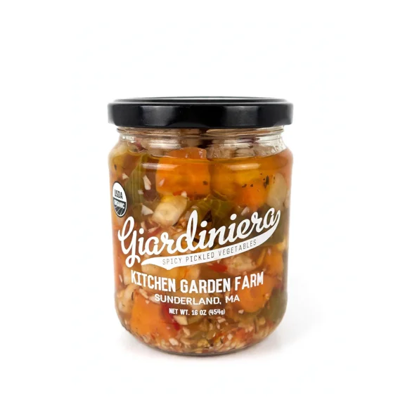 Kitchen Garden Farm Giardiniera Spicy Pickled Vegetables, USDA Organic, 16 oz