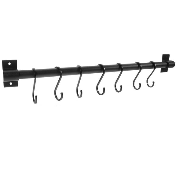 Kitchen Gear Storage Shelves Wall Hanging Rail with Hook Pot Rack