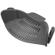 Kitchen Gizmo Snap N Strain Pot Strainer and Pasta Strainer - Adjustable Silicone Clip On Strainer for Pots, Pans, and Bowls - Gray