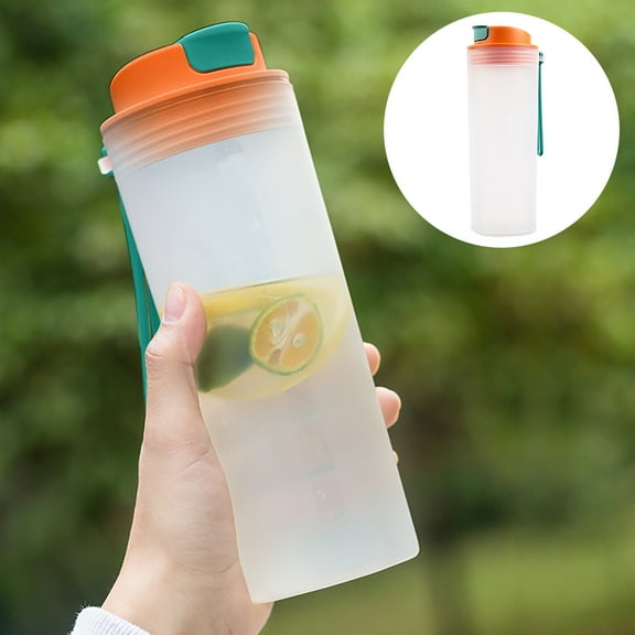 Kitchen Glass 550Ml Single Layer Plastic Cup Protein Powder Shaker Cup Cup Sports Fitness Water Cup,Orange Kitchen Glass&Bottle