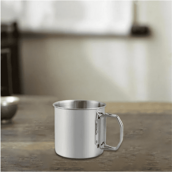 Drinking Glass Camping Cup Camping Mug With Foldable Handles Stainless Drinkware Camping Water Boiling Cup Outdoor Cups For Backpacking Outdoor, Kitchen Glass&Bottle