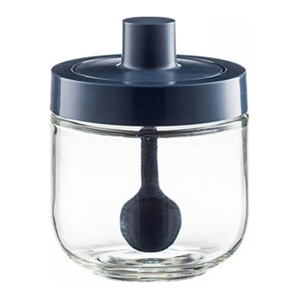 HXAZGSJA Mini Clear Glass Spice Jar Container Set with Airtight Lids Spoon  Kitchen Accessories(300ml) 