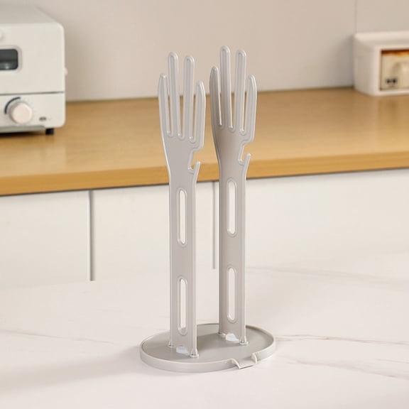 Kitchen Glove Drying Rack with Drain Tray Dishwashing Gloves Holder Organizer for Counter Storage
