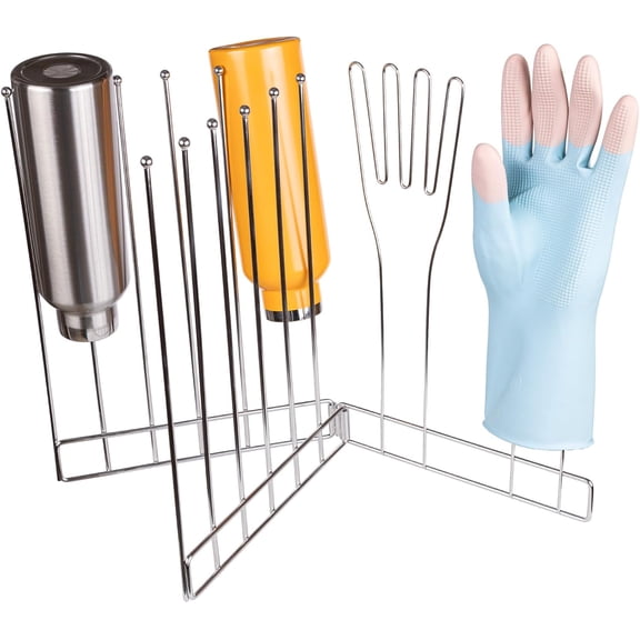 Kitchen Glove Holder, Bottle Drying Rack, Stainless Steel Dish Glove Holder,Plastic Bag Drying Rack,Dishwasher Glove Drying Rack