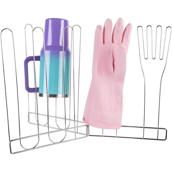 Kitchen Glove Holder,Glove Dryer Rack,Reusable Storage Bags Rack,Water Bottle Drying Rack, 3-in-1 Multi-Functional Holder Kitchen Organization