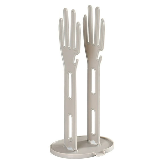 Kitchen Glove Holder, Mitten Dryer, Gloves Hanger Sink Stand Towel, Reusable Bag Dish Towel Drying Organizer, Plastic Washing Rack Sink Hanger Stand (Khaki)