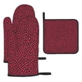 thumbnail image 1 of Kitchen Gloves Heat Insulation Pad Three Sets Of Heat Proof Waterproof Fabric Easy To Clean For Pot Cover Microwave Oven End Bowl Plate Leopard Print Pattern Red And Black_3, 1 of 8