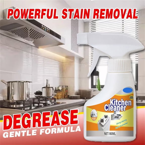 Kitchen Grease Cleaner Powerful Degreaser for Kitchen Surfaces Range Hood Cleaner Heavy-Duty Stove Top Cleaner 180ml