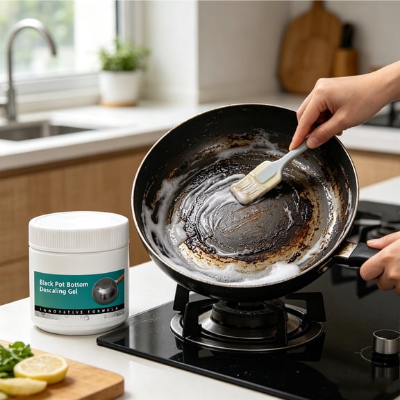 Kitchen Grease Remover Gel Heavy Burnt Oil Stain Cleaner Pot Bottom Descaler Powerful Stain Lifter For Cookware Oven Grill Stove Kitchen Home Deep Cleaning Cookware Maintenance Solution