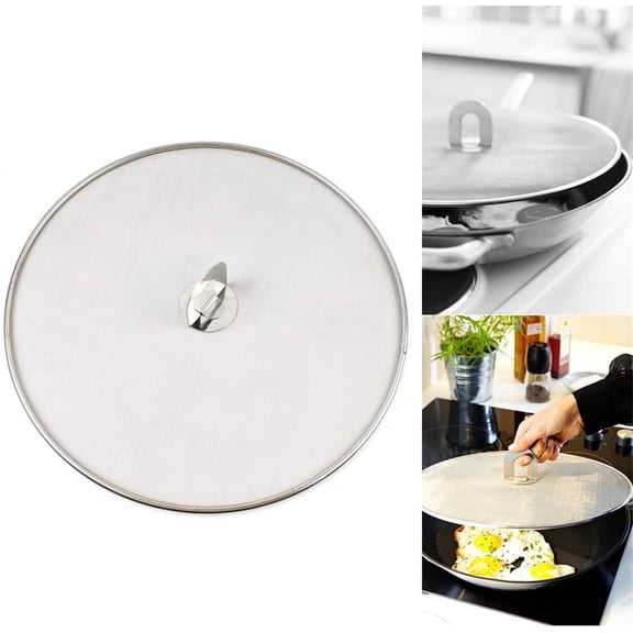 Kitchen Grease Splatter Guard Set -Casewin 25CM Frying Pan Splatter Screen for Cooking Safely Without Oil Splatter Burns - Stainless Steel Oil Splatter Guard Prevents Spray & Keeps Kitchen Clean