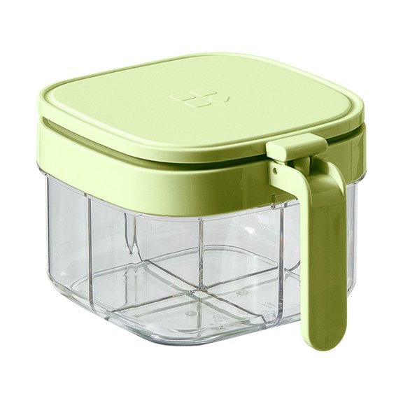 Kitchen Grid Seasoning Organizer - Multi-Compartment Storage Containers Jars for Pepper, MSG & Spices, Space-Saving Countertop Organizer