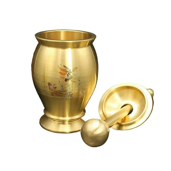 Kitchen Grinder Pounding Pills Jar Pestle and Mortar Ring Bowl Jar Mortar and Pestle Mortar Brass Cup Garlic Pounders