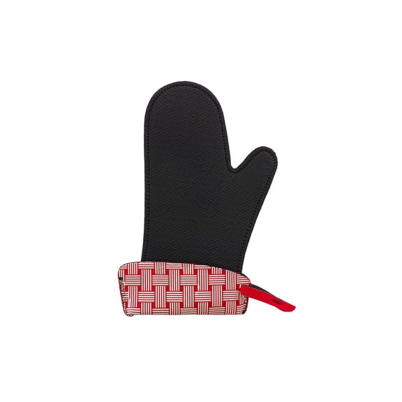 Kitchen Grips Chef's Mitt, Large, Cherry/White Woven