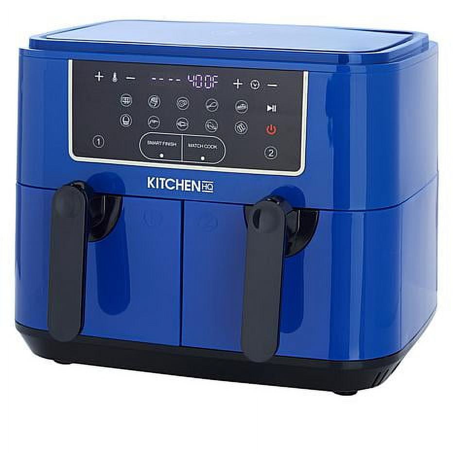 Kitchen HQ 10in1 9Quart Dual Air Fryer with Kebabs Refurbished