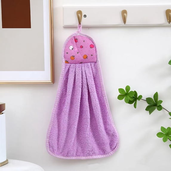 Kitchen Hand Towel Hanging with Loop, Super Absorbent Coral Fleece Thick Dish Drying Towel for Bathroom, Soft Quick Dry Cleaning Cloth for Kitchen Sink Counter